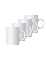 Set 4 tazze bianche in porcellana personalizzabili 325ml per termopresse