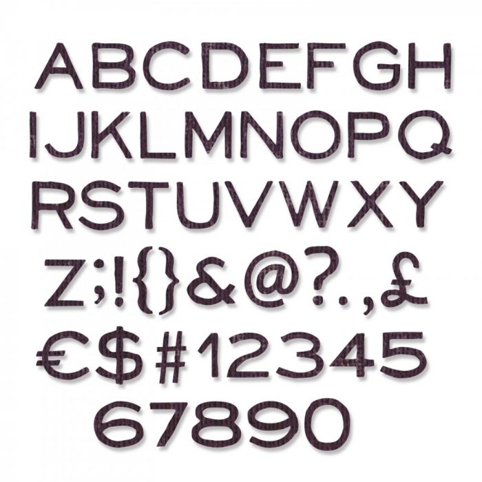 fustella sizzix thinlits alfabeto maiuscolo e numeri 0 95 cm 662226