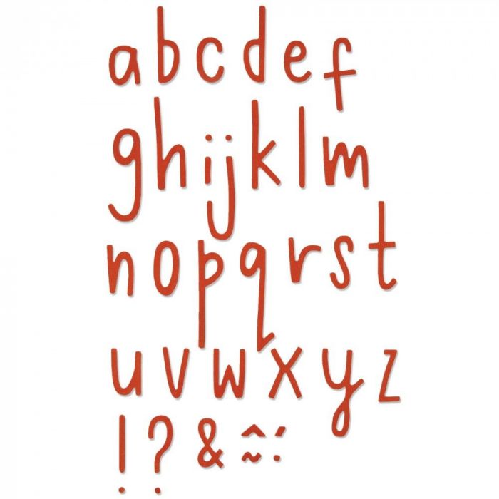fustella thinlits sizzix alfabeto minuscolo lettere delicate 661041
