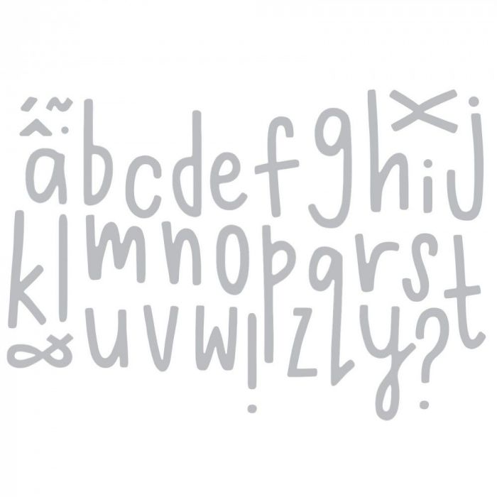 fustella thinlits sizzix alfabeto minuscolo lettere delicate 661041